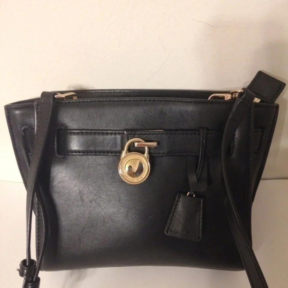 MICHAEL KORS black leather Hamilton mini  bag